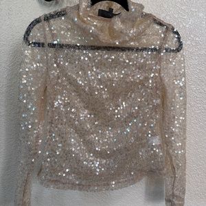 sequin sheer top